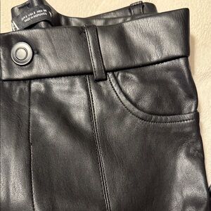 Zara Black Leather-Style Trousers